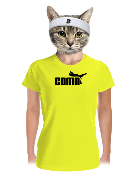 Coma női sportpóló Neon Yellow