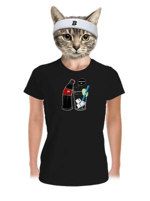  női sportpóló Black