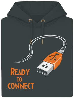 USB csatlakozás unisex prémium pulóver Charcoal