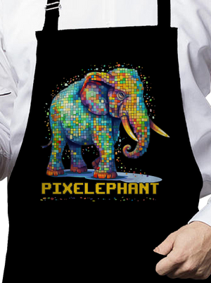 Pixelephant kötény Black