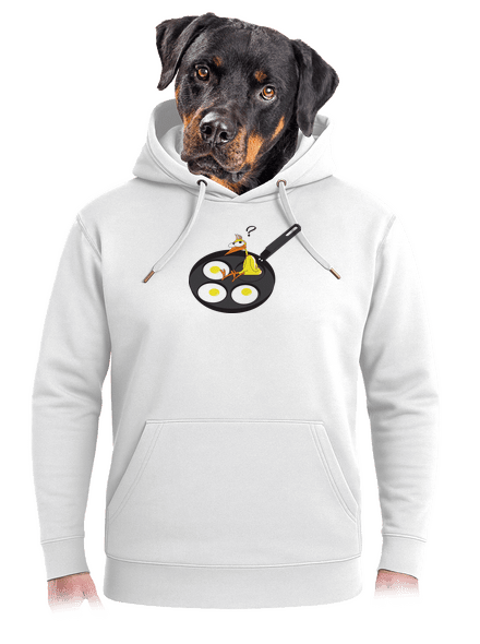Csirke unisex prémium pulóver Snowwhite
