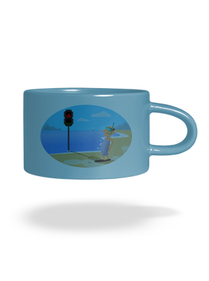 Biztonságos úszás macaron bögre Blue Macaron