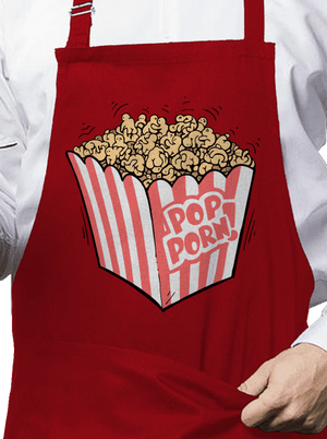 Popporn kötény Red