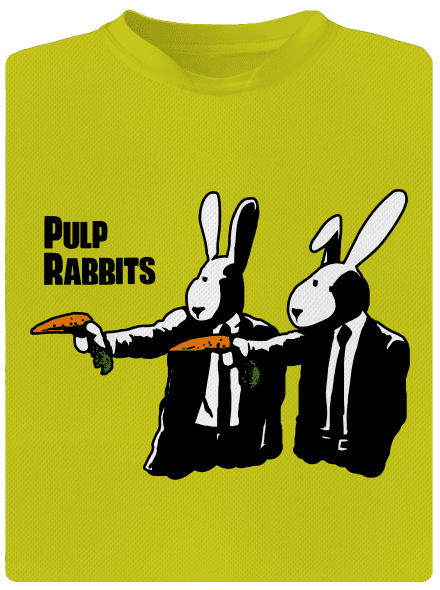 Pulp Rabbits férfi sportpóló Neon Yellow