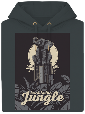 Back to the jungle unisex prémium pulóver Charcoal