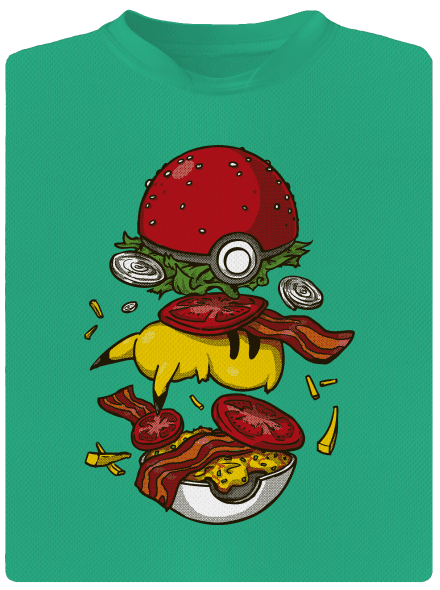 Pokémon burger férfi sportpóló Mint Mal