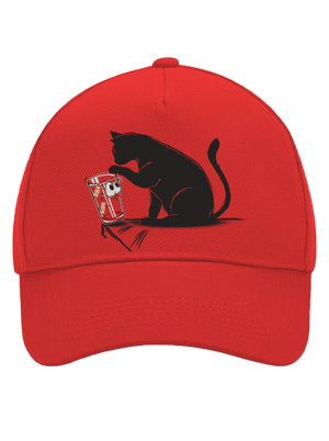 Macska és üveg baseballsapka Classic Red