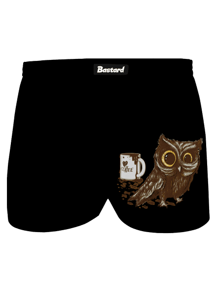 Koffeinfüggő bagoly férfi alsó nadrág Black