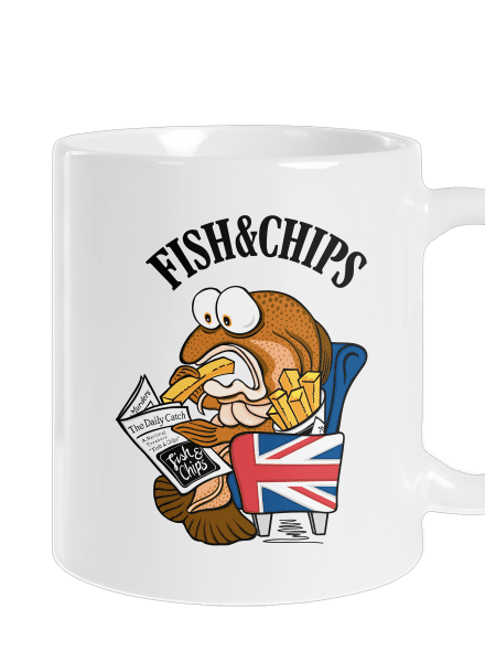 Fish and chips hagyományos bögre White