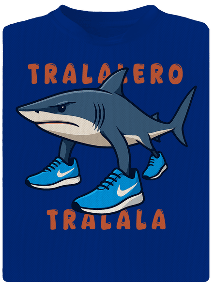 Tralalero Tralala – Italian Brainrot férfi sportpóló Royal Blue Mal