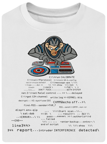 Coder ape unisex túlméretezett póló White