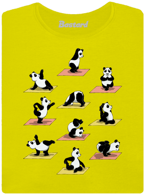 Panda jóga prémium női póló Lemon