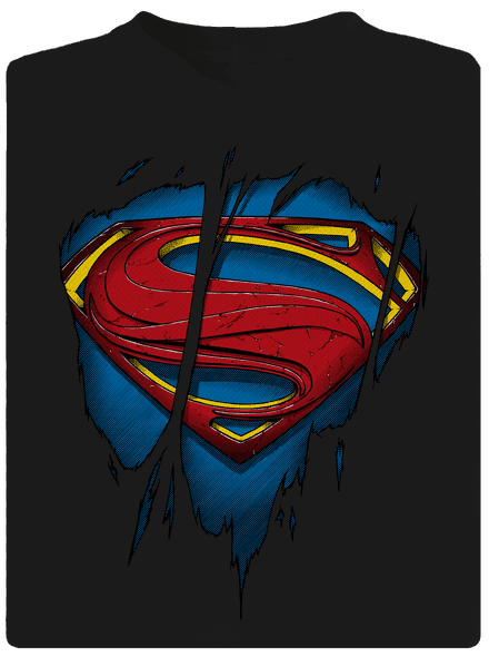 Superman Inside férfi sportpóló Black