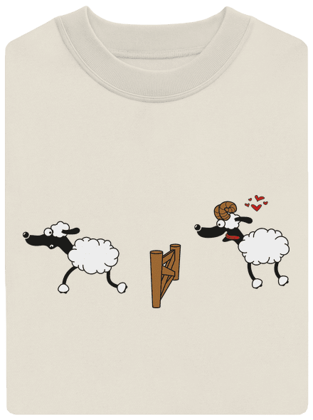 Sheeps in love unisex crewneck Off White