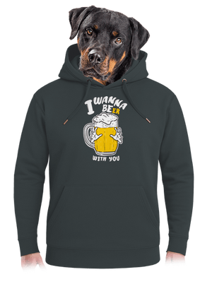 I wanna beer unisex prémium pulóver Charcoal