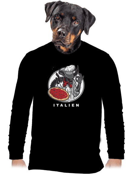 Italien férfi hosszú ujjú póló Black