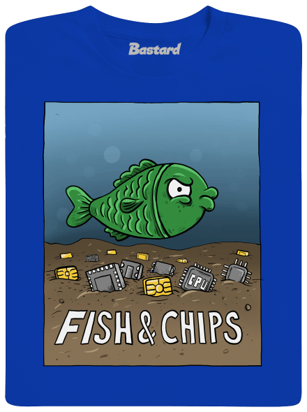 Fish and IT chips gyerek póló Royal Blue