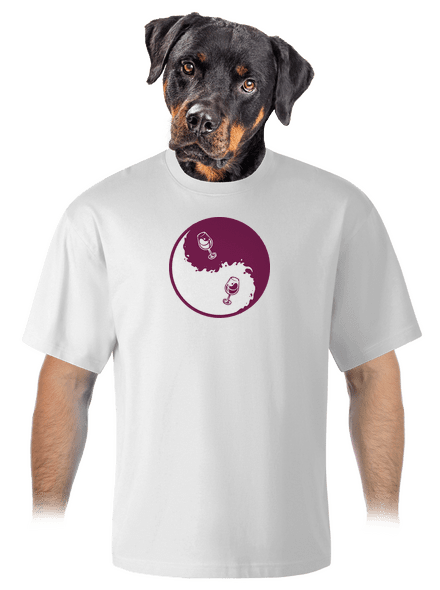 Yin Yang bor unisex túlméretezett póló White