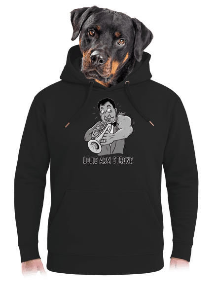 Louis Armstrong unisex prémium pulóver Dark Black