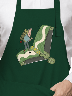 túrázás az övön kötény Bottle Green