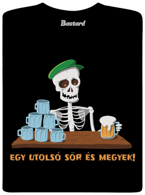 Egy utolsó sör és megyek férfi hosszú ujjú póló Black