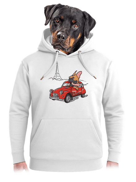 Francia buldog unisex prémium pulóver Snowwhite