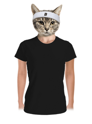 Nyomtatás nélkül női sportpóló Black