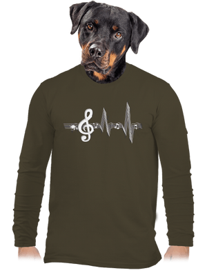 A zene az életem férfi hosszú ujjú póló Urban Khaki