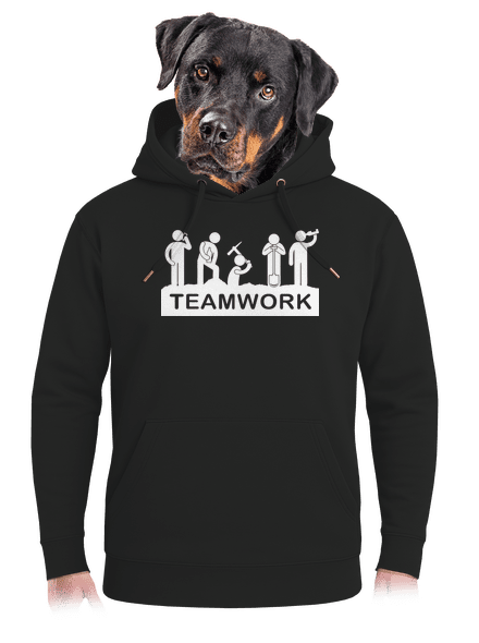 Csapatmunka unisex prémium pulóver Dark Black