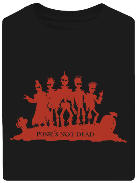 Punks not dead! unisex túlméretezett póló Black