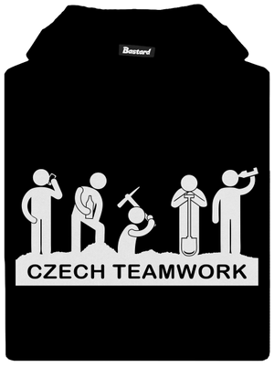 Czech Teamwork gyerek kenguruzsebes pulóver Black