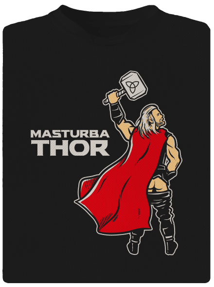 Masturbathor férfi sportpóló Black