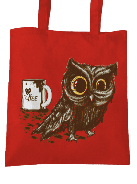 Koffeinfüggő bagoly táska Bright Red