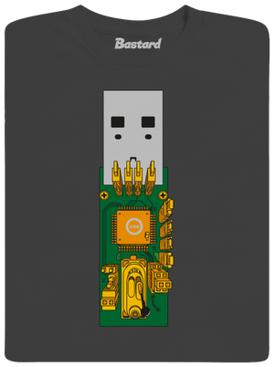 USB city férfi póló Dark Grey