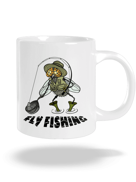 Fly fishing nagy bögre White