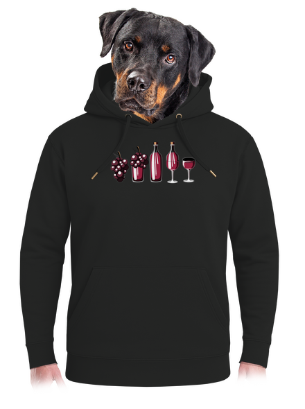 A vörösbor evolúciója unisex prémium pulóver Dark Black