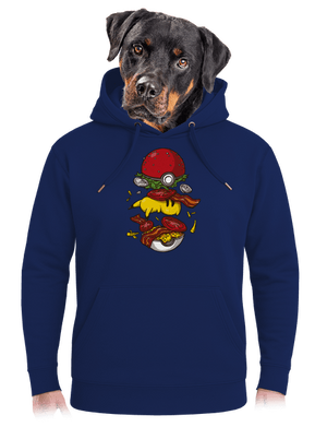 Pokémon burger unisex prémium pulóver Navy