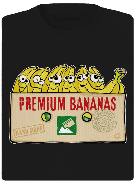 Premium Bananas női sportpóló Black