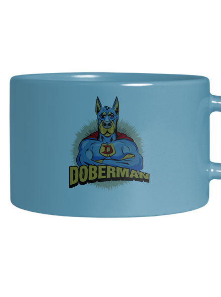 Doberman macaron bögre Blue Macaron