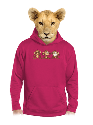 Kis majom gyerek kenguruzsebes pulóver Hot Pink