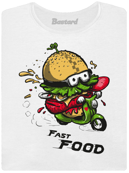 Fast Food prémium női póló White