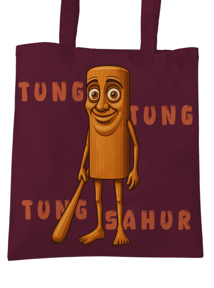 Tung Tung Tung Sahur – Italian Brainrot táska Burgundy