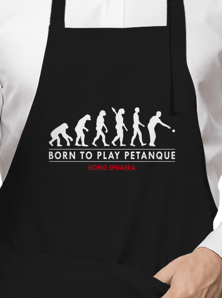 Born to play petanque kötény Black