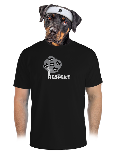 Tisztelet férfi sportpóló Black