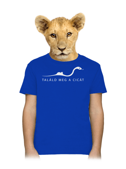 Találd meg a cicát gyerek póló Royal Blue