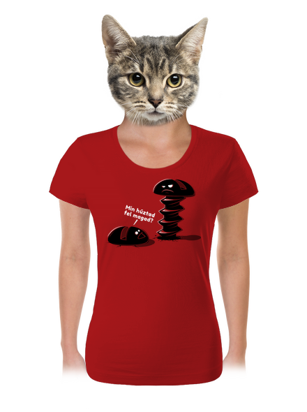 Felhúzva női póló Red Mal