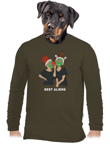 Best aliens férfi hosszú ujjú póló Urban Khaki