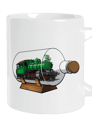 Mozdony egy palackban nagy bögre White