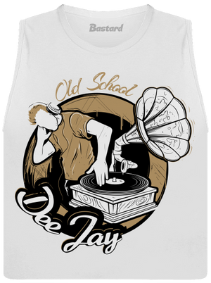 Old School DJ női bővített trikó White