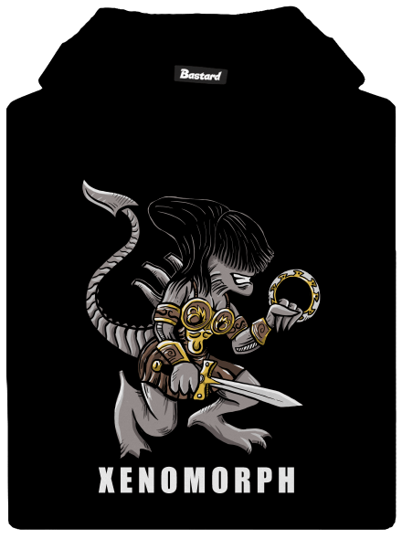 Xenomorph gyerek kenguruzsebes pulóver Black